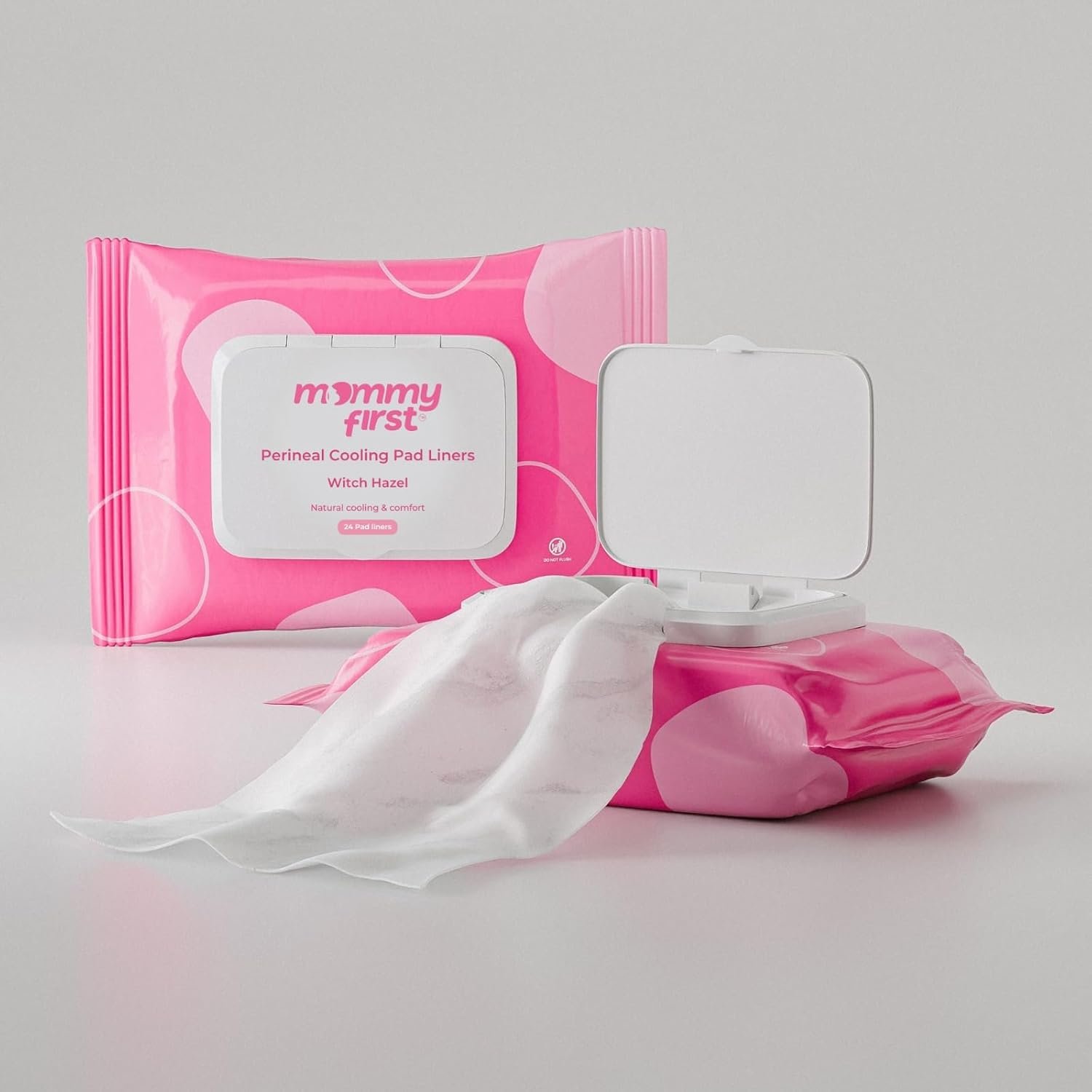 Mommy First® Witch Hazel Perineal Cooling Pad Liners | Postpartum Essentials | Hemorrhoid Relief | 24 Witch Hazel Liners | Soothe & Heal After Childbirth (Large)