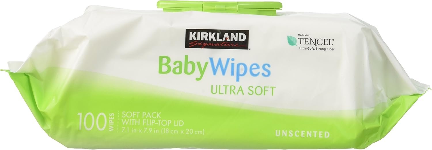 Kirkland Signature Baby Wipes, Ultra-Soft, Unscented, 100 Count Wipes
