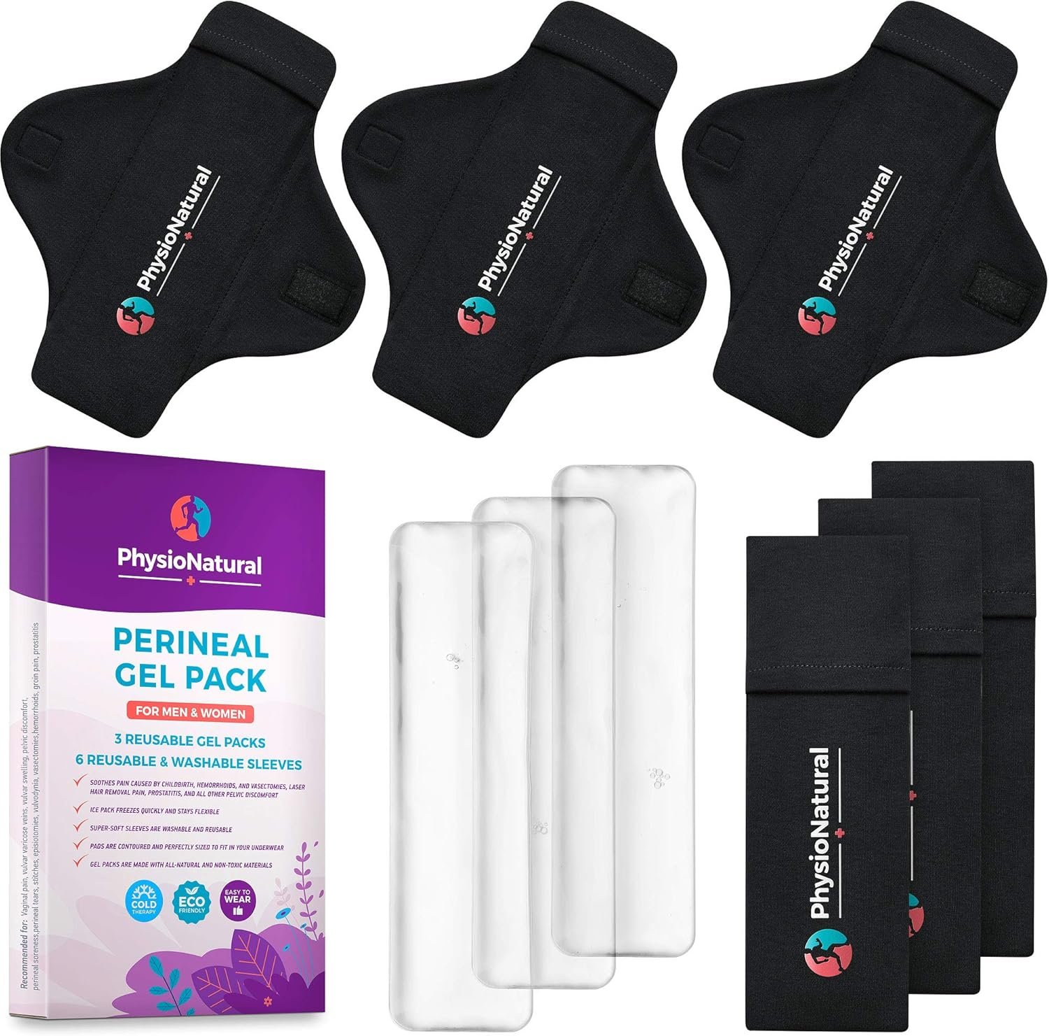 Reusable Perineal Ice Packs with Washable Sleeves – for Hemorrhoids, Postpartum Vaginal Pain, and Groin Discomfort
